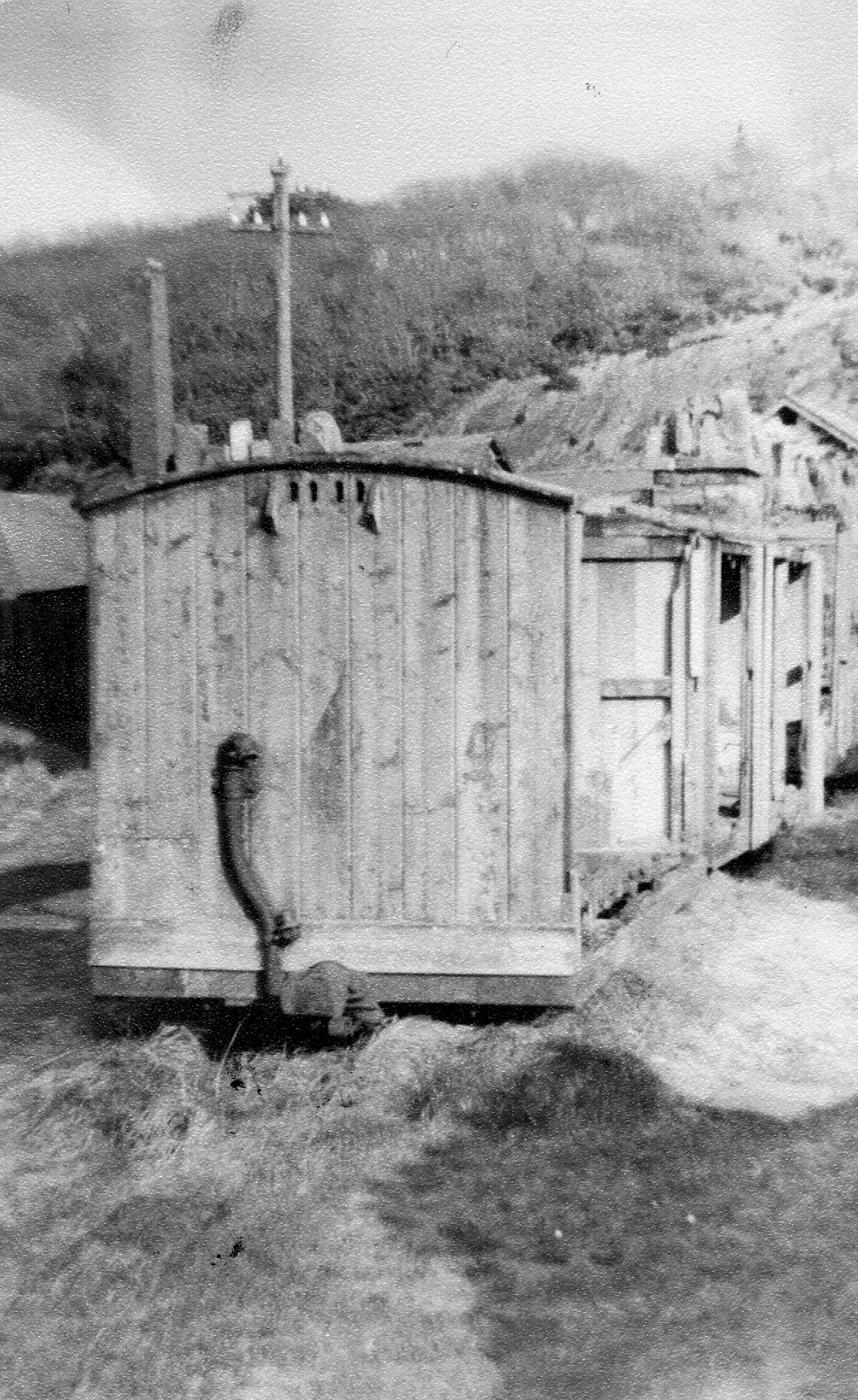 NGRS Collection 3 - Ffestiniog Rly -  Apr 1954 - Derelict coaches at Boston Lodge - unknown source.jpg