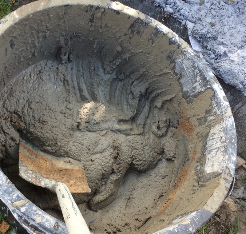 Mixture thickened for slapping on the sheets