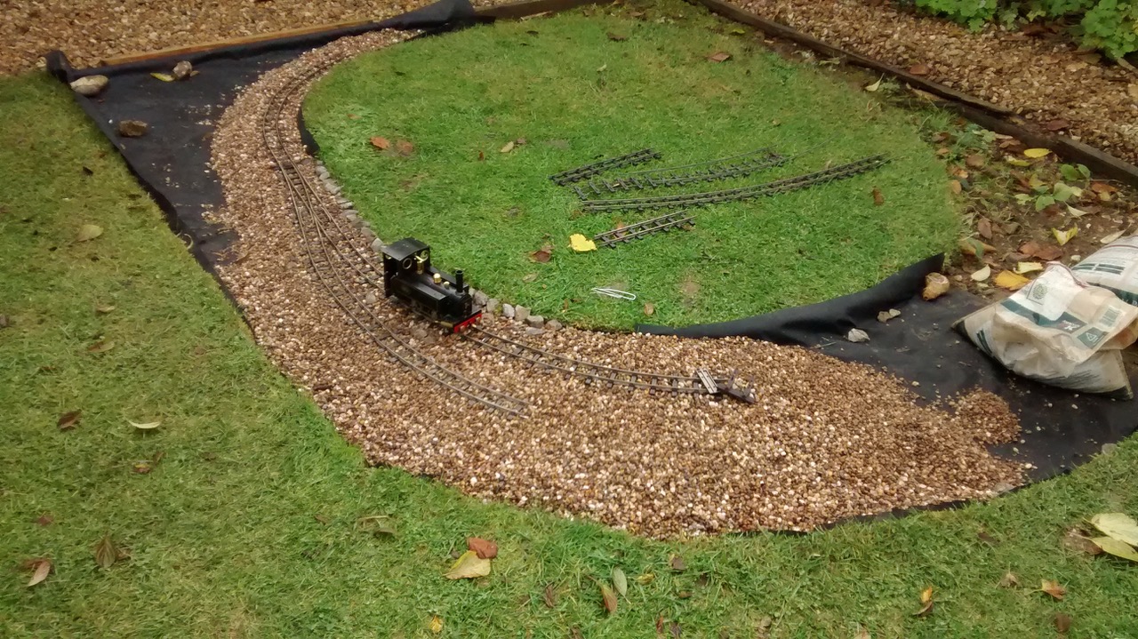membrane, ballast and the first track laid